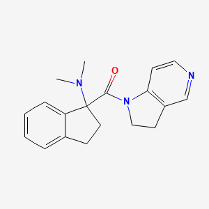 molecular formula C19H21N3O B7632564 2,3-Dihydropyrrolo[3,2-c]pyridin-1-yl-[1-(dimethylamino)-2,3-dihydroinden-1-yl]methanone 