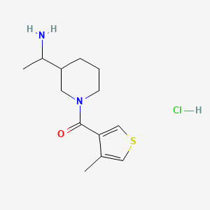 molecular formula C13H21ClN2OS B7632569 [3-(1-Aminoethyl)piperidin-1-yl]-(4-methylthiophen-3-yl)methanone;hydrochloride 