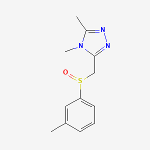 molecular formula C12H15N3OS B7632589 3,4-Dimethyl-5-[(3-methylphenyl)sulfinylmethyl]-1,2,4-triazole 