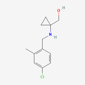 molecular formula C12H16ClNO B7632604 [1-[(4-Chloro-2-methylphenyl)methylamino]cyclopropyl]methanol 