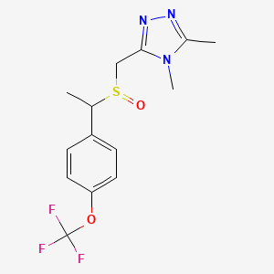 molecular formula C14H16F3N3O2S B7632608 3,4-Dimethyl-5-[1-[4-(trifluoromethoxy)phenyl]ethylsulfinylmethyl]-1,2,4-triazole 