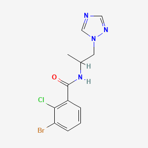 molecular formula C12H12BrClN4O B7632634 3-bromo-2-chloro-N-[1-(1,2,4-triazol-1-yl)propan-2-yl]benzamide 