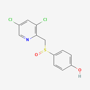molecular formula C12H9Cl2NO2S B7632649 4-[(3,5-Dichloropyridin-2-yl)methylsulfinyl]phenol 