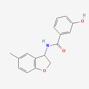 molecular formula C16H15NO3 B7632665 3-hydroxy-N-(5-methyl-2,3-dihydro-1-benzofuran-3-yl)benzamide 