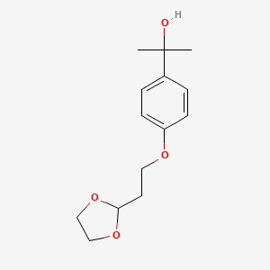 molecular formula C14H20O4 B7632667 2-[4-[2-(1,3-Dioxolan-2-yl)ethoxy]phenyl]propan-2-ol 