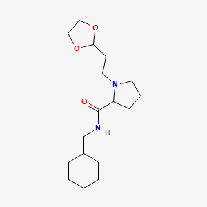 molecular formula C17H30N2O3 B7632684 N-(cyclohexylmethyl)-1-[2-(1,3-dioxolan-2-yl)ethyl]pyrrolidine-2-carboxamide 
