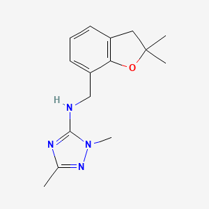 molecular formula C15H20N4O B7632710 N-[(2,2-dimethyl-3H-1-benzofuran-7-yl)methyl]-2,5-dimethyl-1,2,4-triazol-3-amine 