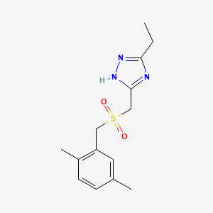 molecular formula C14H19N3O2S B7632738 5-[(2,5-dimethylphenyl)methylsulfonylmethyl]-3-ethyl-1H-1,2,4-triazole 