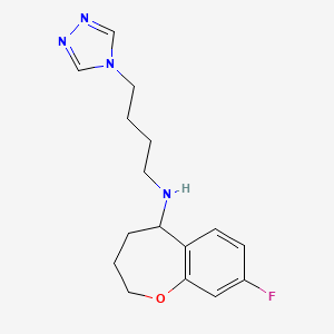 molecular formula C16H21FN4O B7632752 8-fluoro-N-[4-(1,2,4-triazol-4-yl)butyl]-2,3,4,5-tetrahydro-1-benzoxepin-5-amine 