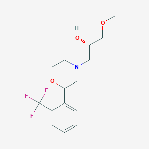 molecular formula C15H20F3NO3 B7632770 (2S)-1-methoxy-3-[2-[2-(trifluoromethyl)phenyl]morpholin-4-yl]propan-2-ol 