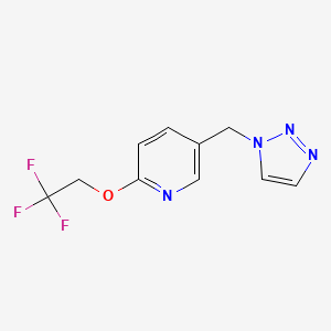 molecular formula C10H9F3N4O B7632772 5-(Triazol-1-ylmethyl)-2-(2,2,2-trifluoroethoxy)pyridine 