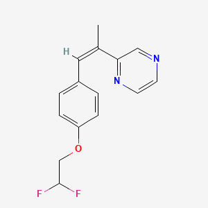 molecular formula C15H14F2N2O B7632776 2-[(Z)-1-[4-(2,2-difluoroethoxy)phenyl]prop-1-en-2-yl]pyrazine 