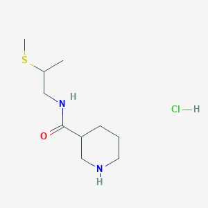 molecular formula C10H21ClN2OS B7632783 N-(2-methylsulfanylpropyl)piperidine-3-carboxamide;hydrochloride 