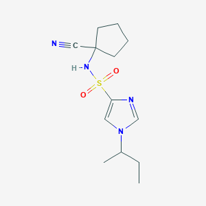 molecular formula C13H20N4O2S B7632808 1-butan-2-yl-N-(1-cyanocyclopentyl)imidazole-4-sulfonamide 
