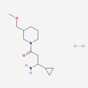 molecular formula C13H25ClN2O2 B7632824 3-Amino-3-cyclopropyl-1-[3-(methoxymethyl)piperidin-1-yl]propan-1-one;hydrochloride 