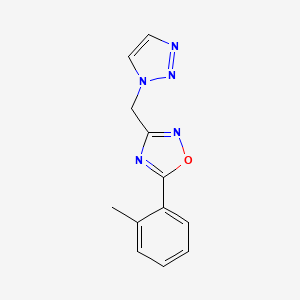 molecular formula C12H11N5O B7632833 5-(2-Methylphenyl)-3-(triazol-1-ylmethyl)-1,2,4-oxadiazole 