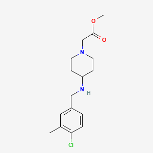 molecular formula C16H23ClN2O2 B7632868 Methyl 2-[4-[(4-chloro-3-methylphenyl)methylamino]piperidin-1-yl]acetate 