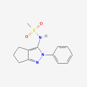 molecular formula C13H15N3O2S B7632896 N-(2-phenyl-5,6-dihydro-4H-cyclopenta[c]pyrazol-3-yl)methanesulfonamide 