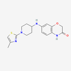 molecular formula C17H20N4O2S B7632912 7-[[1-(4-methyl-1,3-thiazol-2-yl)piperidin-4-yl]amino]-4H-1,4-benzoxazin-3-one 