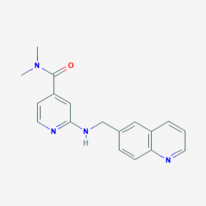molecular formula C18H18N4O B7632916 N,N-dimethyl-2-(quinolin-6-ylmethylamino)pyridine-4-carboxamide 