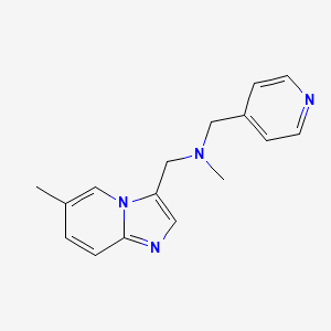 molecular formula C16H18N4 B7632923 N-methyl-N-[(6-methylimidazo[1,2-a]pyridin-3-yl)methyl]-1-pyridin-4-ylmethanamine 