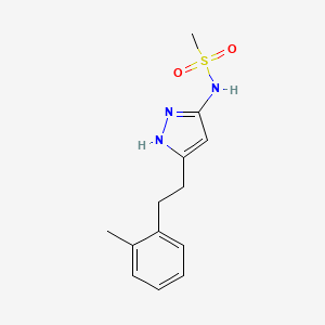molecular formula C13H17N3O2S B7632937 N-[5-[2-(2-methylphenyl)ethyl]-1H-pyrazol-3-yl]methanesulfonamide 