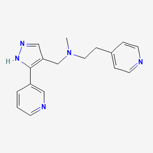molecular formula C17H19N5 B7632953 N-methyl-2-pyridin-4-yl-N-[(5-pyridin-3-yl-1H-pyrazol-4-yl)methyl]ethanamine 