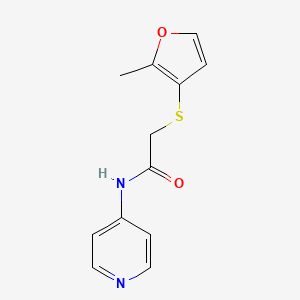 molecular formula C12H12N2O2S B7632963 2-(2-methylfuran-3-yl)sulfanyl-N-pyridin-4-ylacetamide 