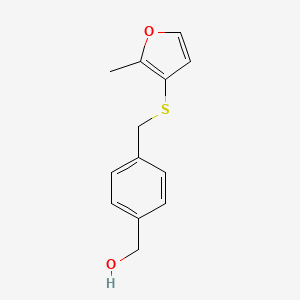 molecular formula C13H14O2S B7632977 [4-[(2-Methylfuran-3-yl)sulfanylmethyl]phenyl]methanol 