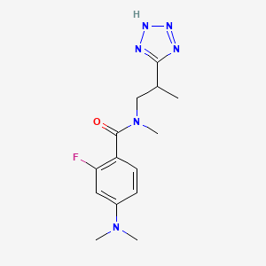 molecular formula C14H19FN6O B7632997 4-(dimethylamino)-2-fluoro-N-methyl-N-[2-(2H-tetrazol-5-yl)propyl]benzamide 