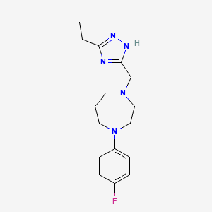 molecular formula C16H22FN5 B7633004 1-[(3-ethyl-1H-1,2,4-triazol-5-yl)methyl]-4-(4-fluorophenyl)-1,4-diazepane 