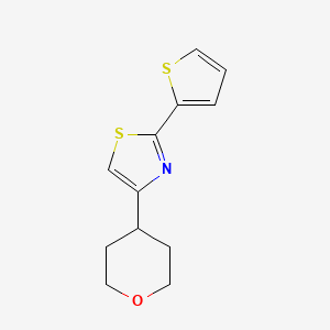 molecular formula C12H13NOS2 B7633045 4-(Oxan-4-yl)-2-thiophen-2-yl-1,3-thiazole 