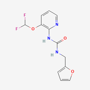 molecular formula C12H11F2N3O3 B7633047 1-[3-(Difluoromethoxy)pyridin-2-yl]-3-(furan-2-ylmethyl)urea 
