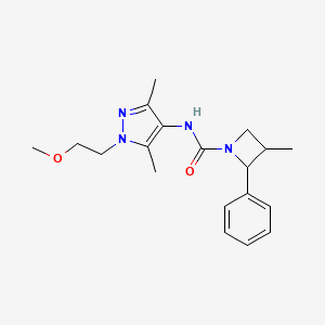molecular formula C19H26N4O2 B7633057 N-[1-(2-methoxyethyl)-3,5-dimethylpyrazol-4-yl]-3-methyl-2-phenylazetidine-1-carboxamide 