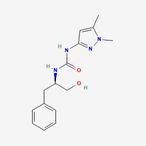 molecular formula C15H20N4O2 B7633061 1-(1,5-dimethylpyrazol-3-yl)-3-[(2R)-1-hydroxy-3-phenylpropan-2-yl]urea 