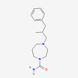 molecular formula C16H25N3O B7633076 4-(2-Methyl-3-phenylpropyl)-1,4-diazepane-1-carboxamide 
