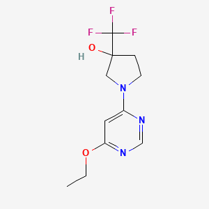 molecular formula C11H14F3N3O2 B7633116 1-(6-Ethoxypyrimidin-4-yl)-3-(trifluoromethyl)pyrrolidin-3-ol 