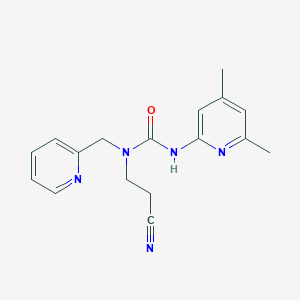 molecular formula C17H19N5O B7633121 1-(2-Cyanoethyl)-3-(4,6-dimethylpyridin-2-yl)-1-(pyridin-2-ylmethyl)urea 