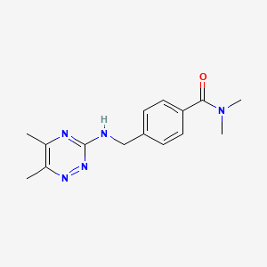 molecular formula C15H19N5O B7633166 4-[[(5,6-dimethyl-1,2,4-triazin-3-yl)amino]methyl]-N,N-dimethylbenzamide 