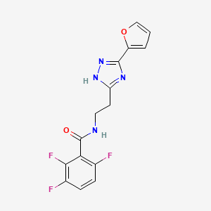 molecular formula C15H11F3N4O2 B7633179 2,3,6-trifluoro-N-[2-[3-(furan-2-yl)-1H-1,2,4-triazol-5-yl]ethyl]benzamide 