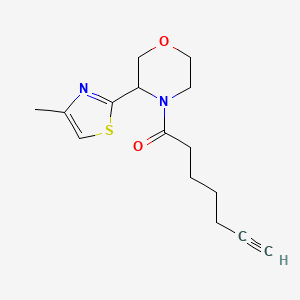 molecular formula C15H20N2O2S B7633182 1-[3-(4-Methyl-1,3-thiazol-2-yl)morpholin-4-yl]hept-6-yn-1-one 
