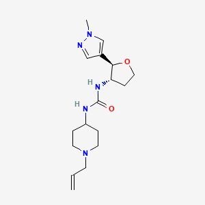 molecular formula C17H27N5O2 B7633191 1-[(2R,3S)-2-(1-methylpyrazol-4-yl)oxolan-3-yl]-3-(1-prop-2-enylpiperidin-4-yl)urea 
