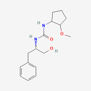 molecular formula C16H24N2O3 B7633197 1-[(2S)-1-hydroxy-3-phenylpropan-2-yl]-3-(2-methoxycyclopentyl)urea 