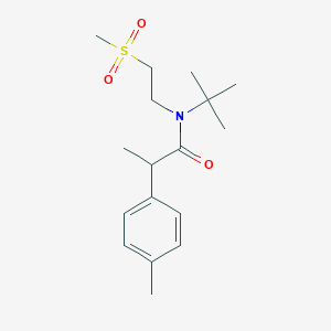 molecular formula C17H27NO3S B7633209 N-tert-butyl-2-(4-methylphenyl)-N-(2-methylsulfonylethyl)propanamide 