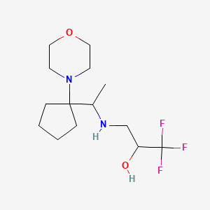 molecular formula C14H25F3N2O2 B7633222 1,1,1-Trifluoro-3-[1-(1-morpholin-4-ylcyclopentyl)ethylamino]propan-2-ol 