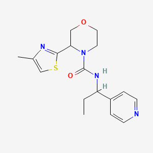 molecular formula C17H22N4O2S B7633229 3-(4-methyl-1,3-thiazol-2-yl)-N-(1-pyridin-4-ylpropyl)morpholine-4-carboxamide 