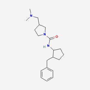 molecular formula C20H31N3O B7633243 N-(2-benzylcyclopentyl)-3-[(dimethylamino)methyl]pyrrolidine-1-carboxamide 