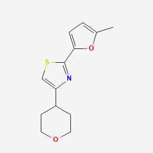 molecular formula C13H15NO2S B7633256 2-(5-Methylfuran-2-yl)-4-(oxan-4-yl)-1,3-thiazole 