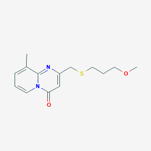 molecular formula C14H18N2O2S B7633263 2-(3-Methoxypropylsulfanylmethyl)-9-methylpyrido[1,2-a]pyrimidin-4-one 