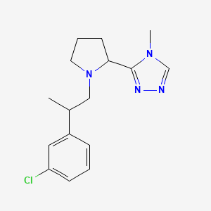 molecular formula C16H21ClN4 B7633266 3-[1-[2-(3-Chlorophenyl)propyl]pyrrolidin-2-yl]-4-methyl-1,2,4-triazole 